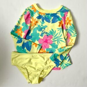 Floral Kids Swim Set - Yellow and Pink